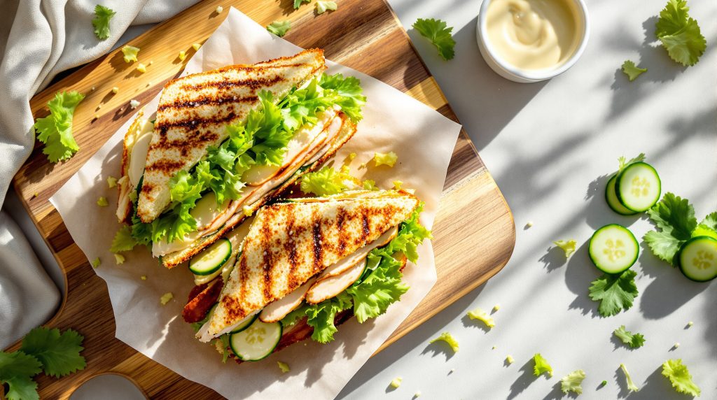 Sandwich med kylling og agurk