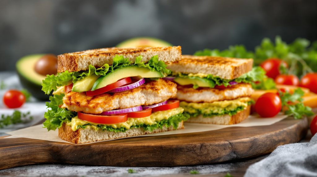 Sandwich med kylling og avocado