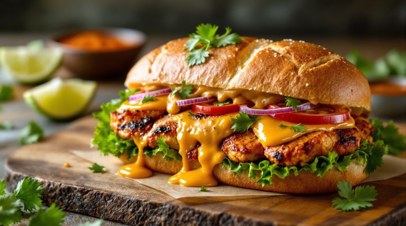 Sandwich med kylling og chili