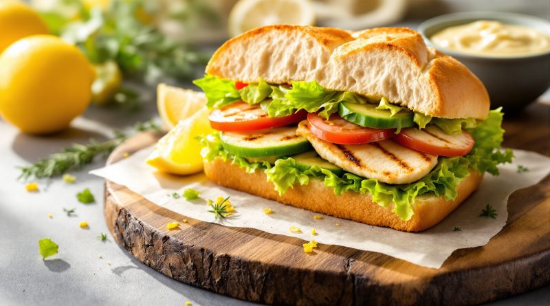 Sandwich med kylling og citron