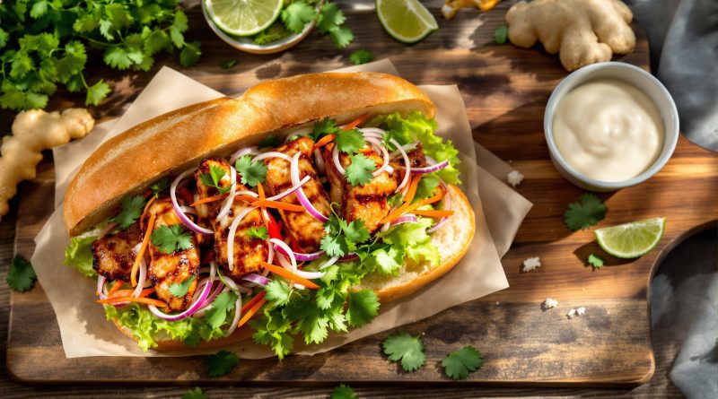 Sandwich med kylling og ingefær