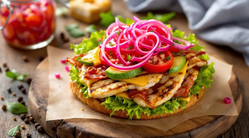 Sandwich med kylling og rødløg