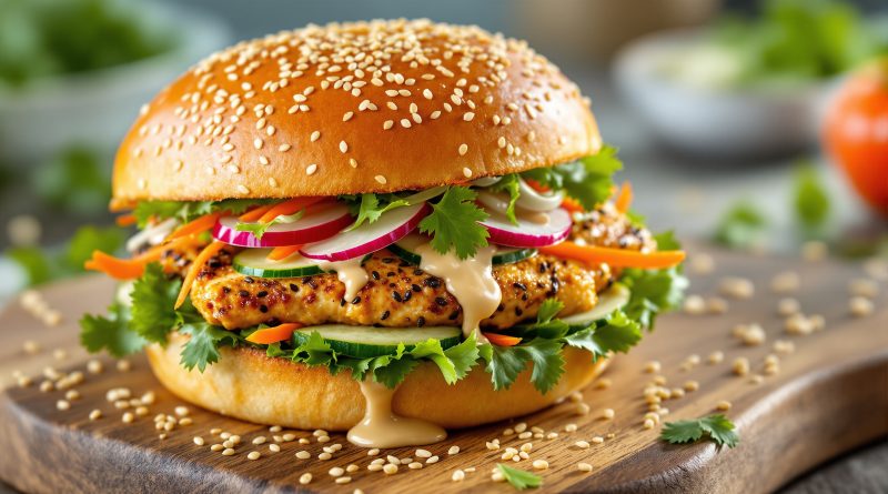 Sandwich med kylling og sesam