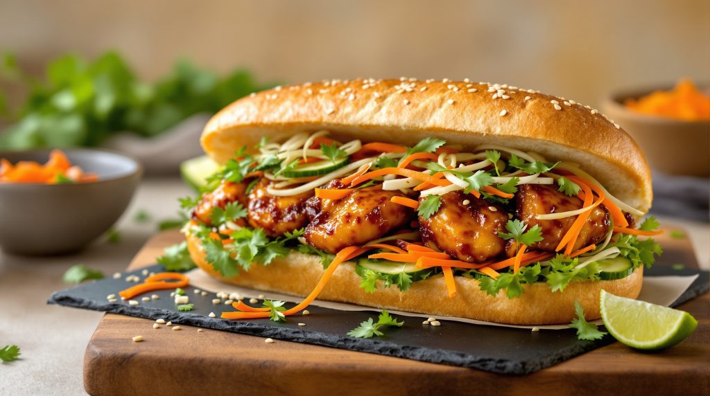 Sandwich med kylling og soyasauce