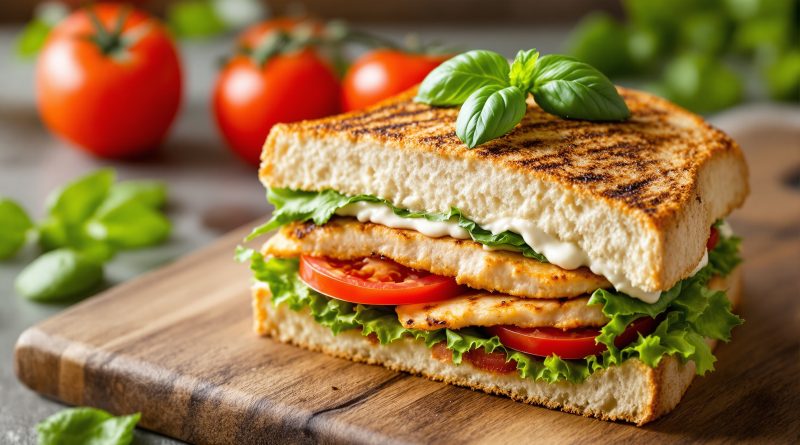 Sandwich med kylling og tomat