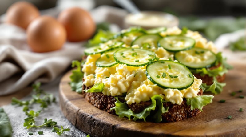 Sandwich med æg og agurk