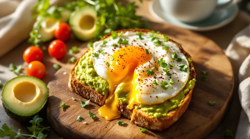 Sandwich med æg og avocado