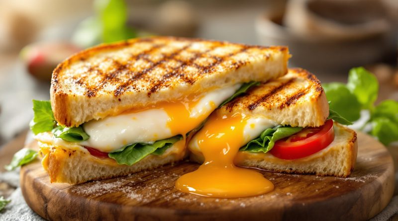 Sandwich med æg og mozzarella