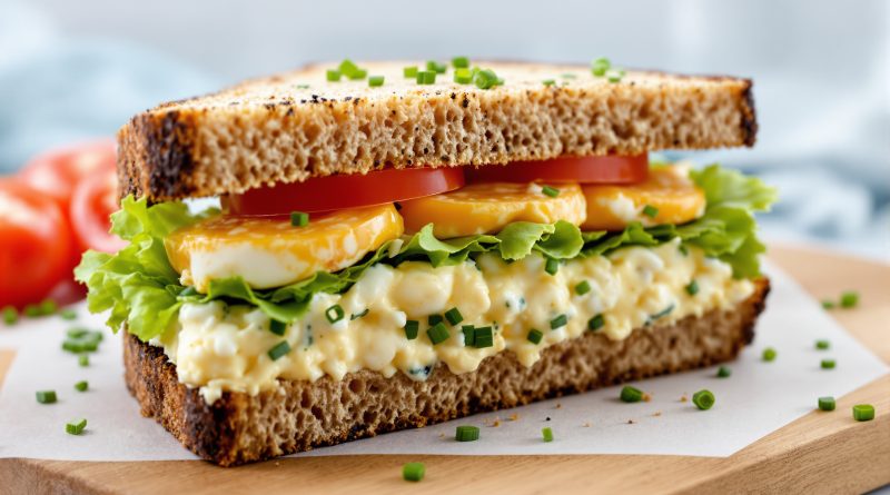 Sandwich med æg og tomat