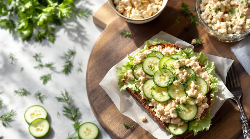 Sandwich med tun og agurk