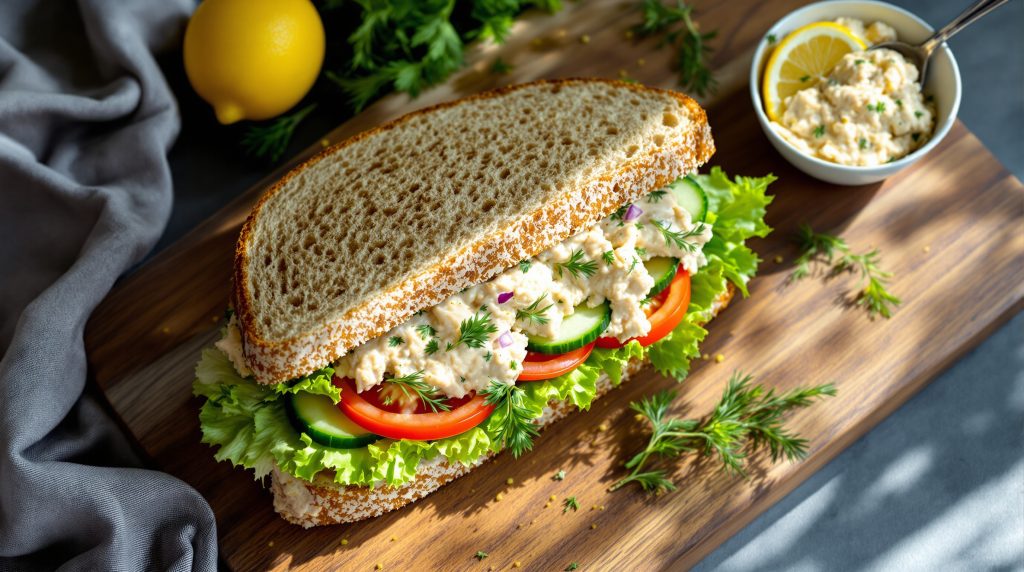 Sandwich med tun og citron