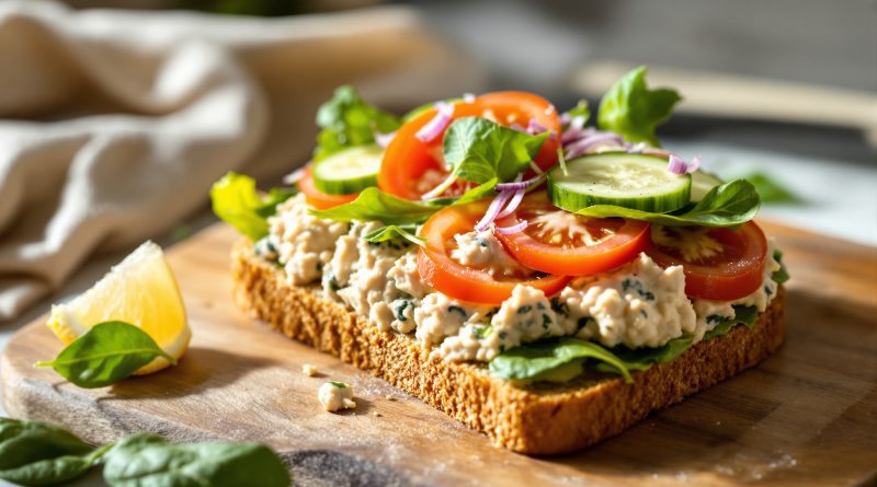 Sandwich med tun og spinat