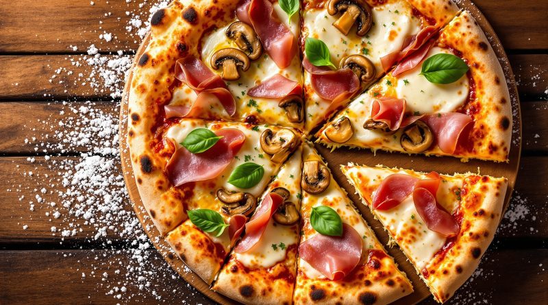Pizza prosciutto e funghi