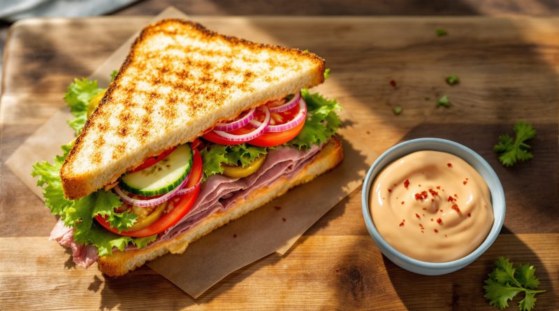 Sandwich med roastbeef og chili