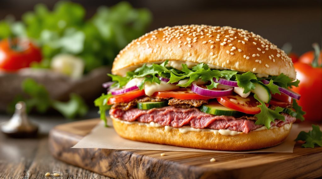 Sandwich med roastbeef og sesam