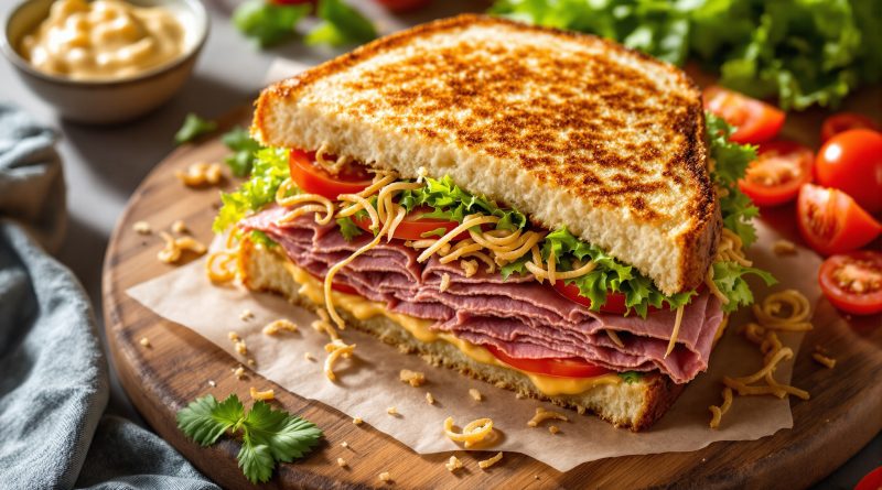 Sandwich med roastbeef og tomat