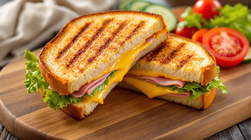 Sandwich med skinke og ost