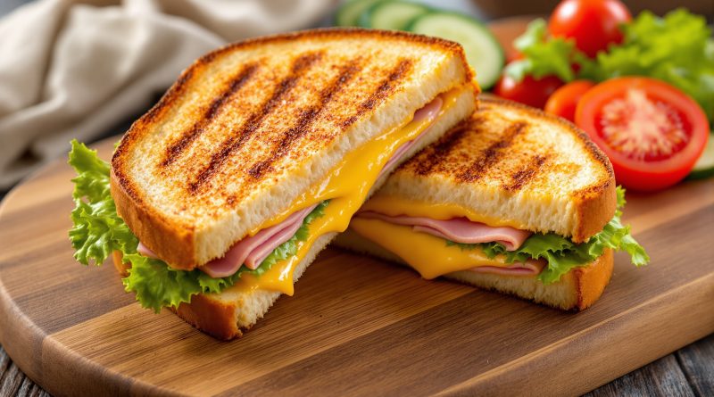 Sandwich med skinke og ost