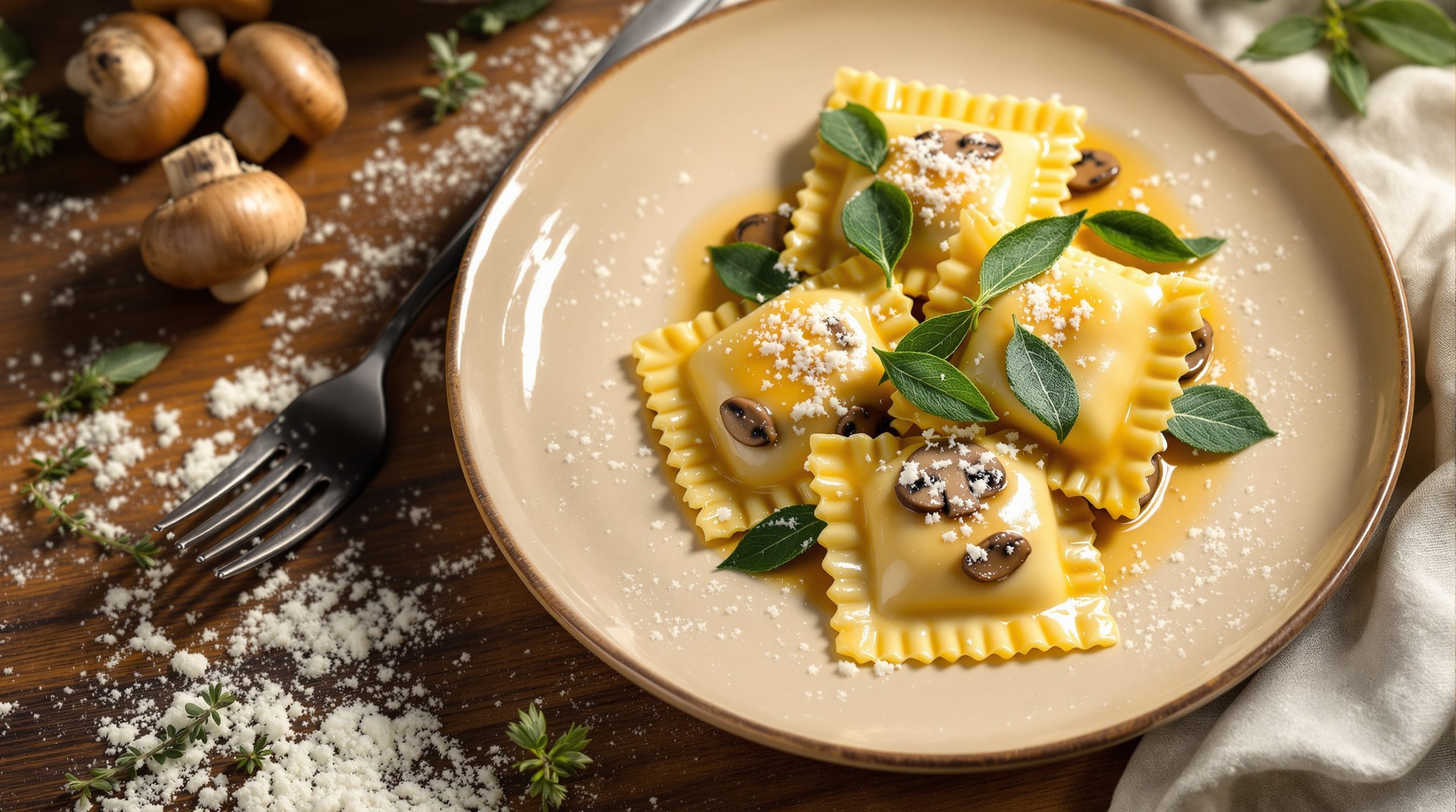 Ravioli med svampe opskrift - Hjemmelavet med ricotta