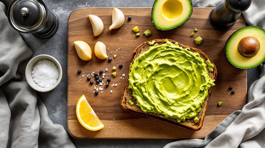 Sandwich med avocado og hvidløg