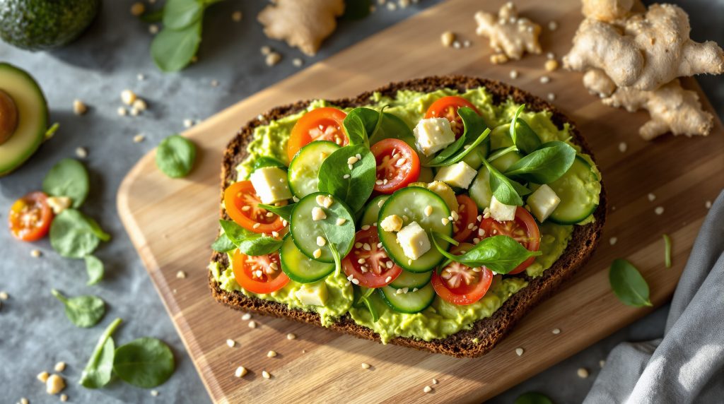 Sandwich med avocado og ingefær