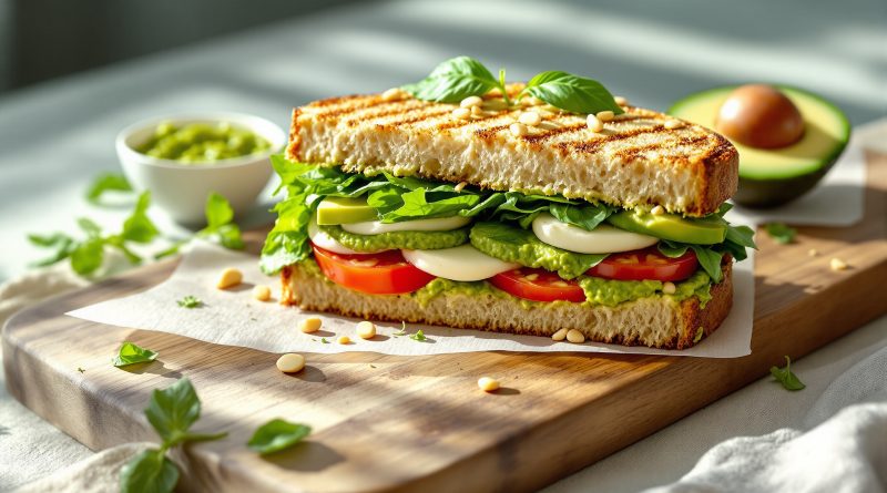 Sandwich med avocado og pesto
