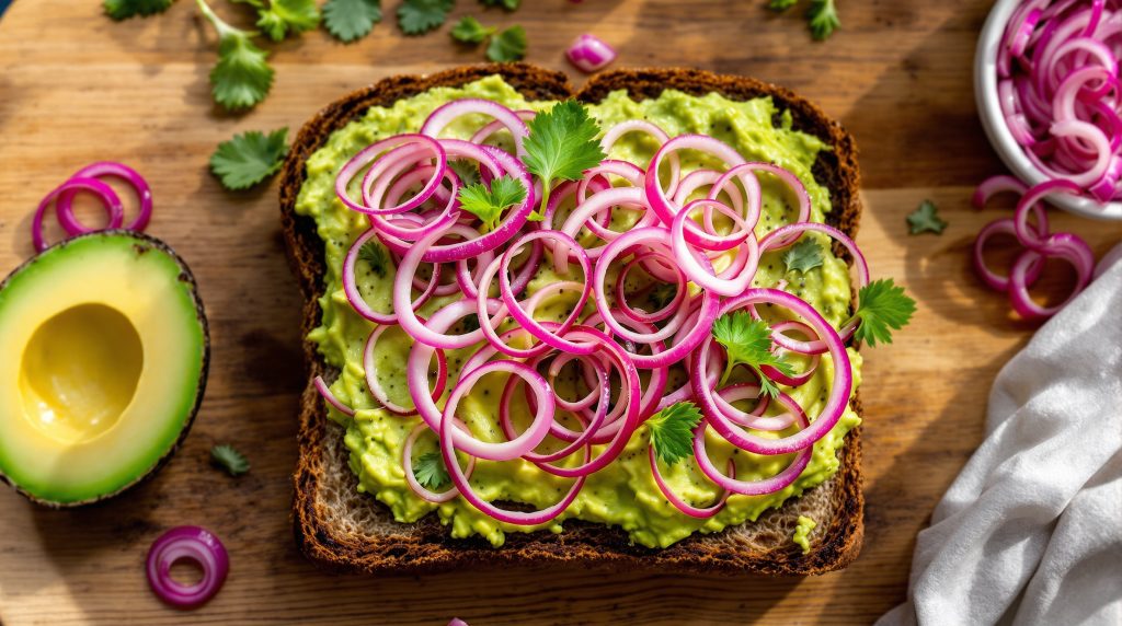 Sandwich med avocado og rødløg