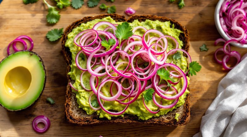 Sandwich med avocado og rødløg