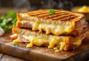 Sandwich med skinke og ost og hvidløg