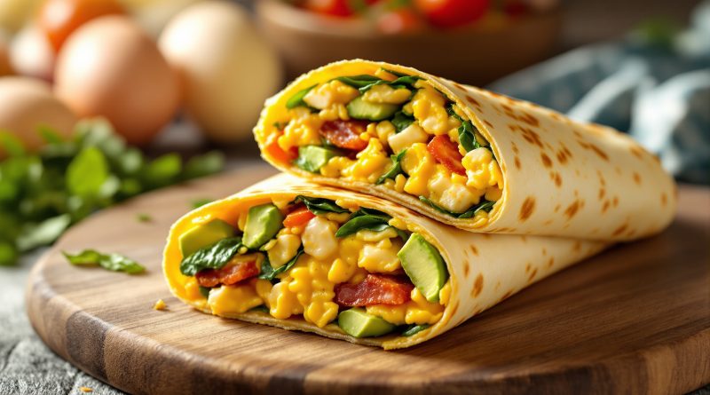 Scrambled eggs wrap