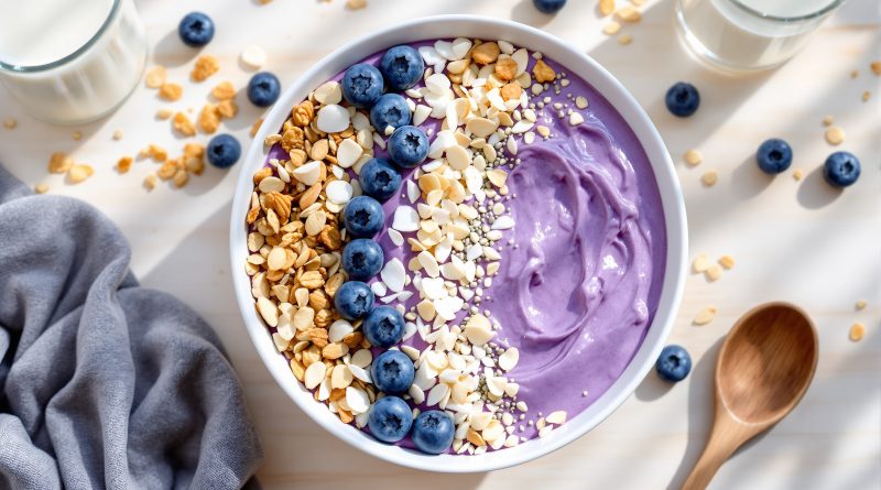 Smoothie bowl med blåbær