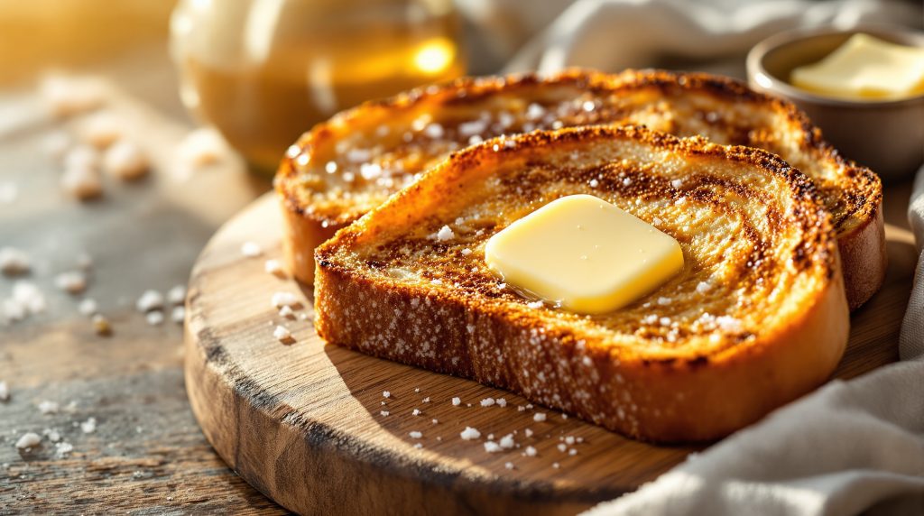 Ristet brød med smør