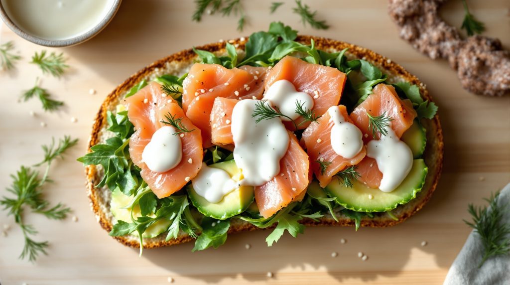 Sandwich med laks og ingefær