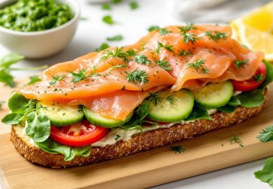 Sandwich med laks og pesto