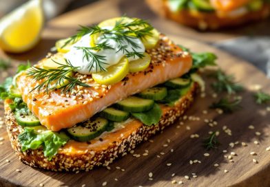 Sandwich med laks og sesam