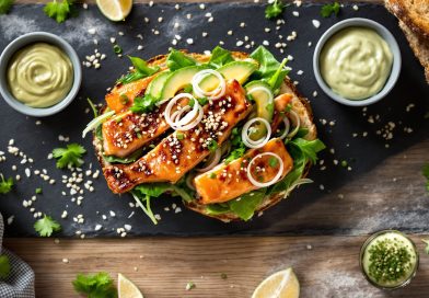 Sandwich med laks og soyasauce